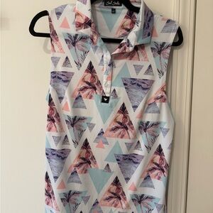 Bad Birdie Tropical Print Sleeveless Top